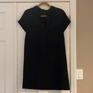 Banana Republic Black Linen Shirt Dress